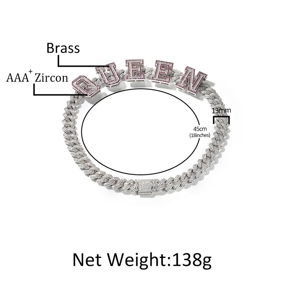 Pink Girl Name Custom Cuban