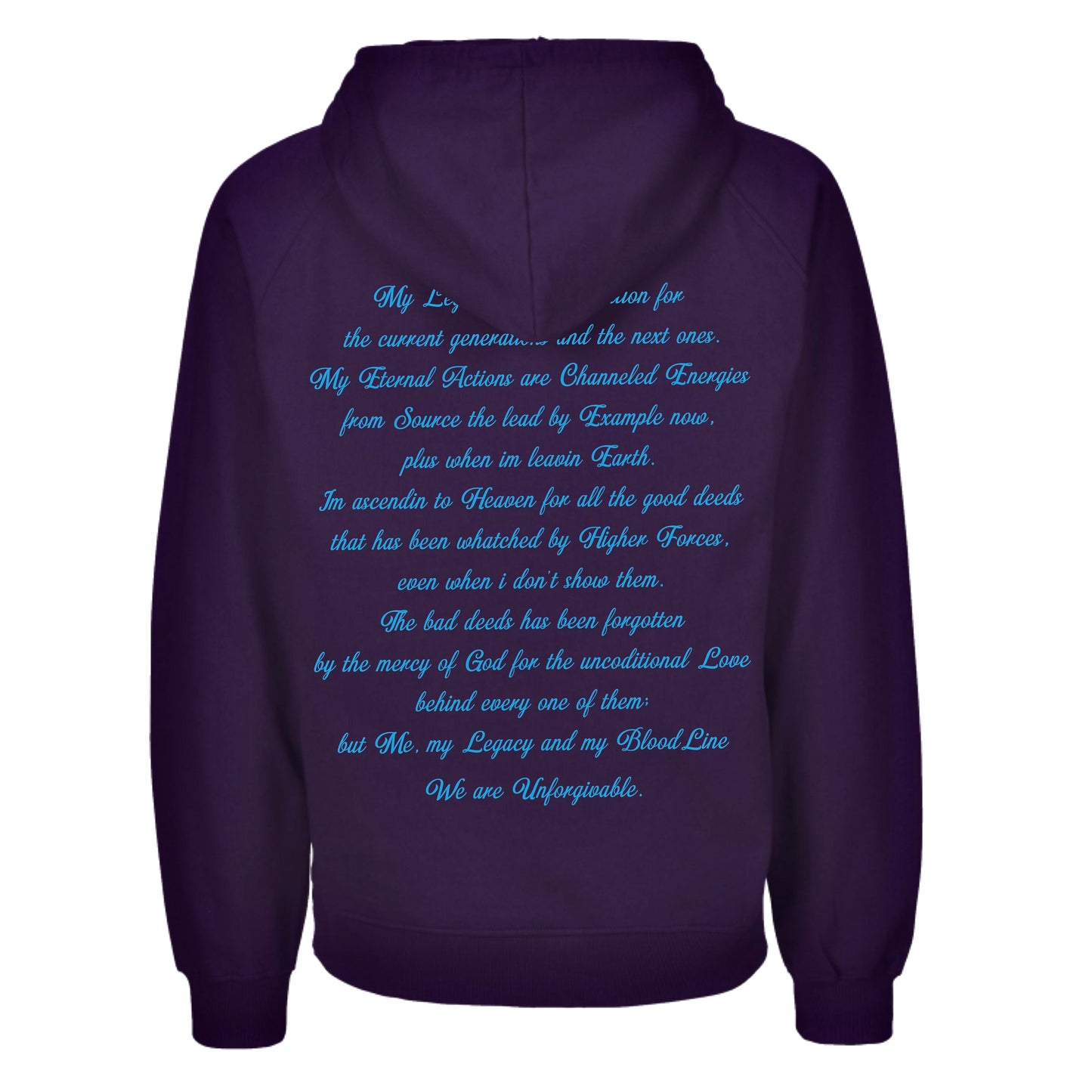 Violet Purple & Sky Blue ORGANICotton Legacy444Eternity Hoodie