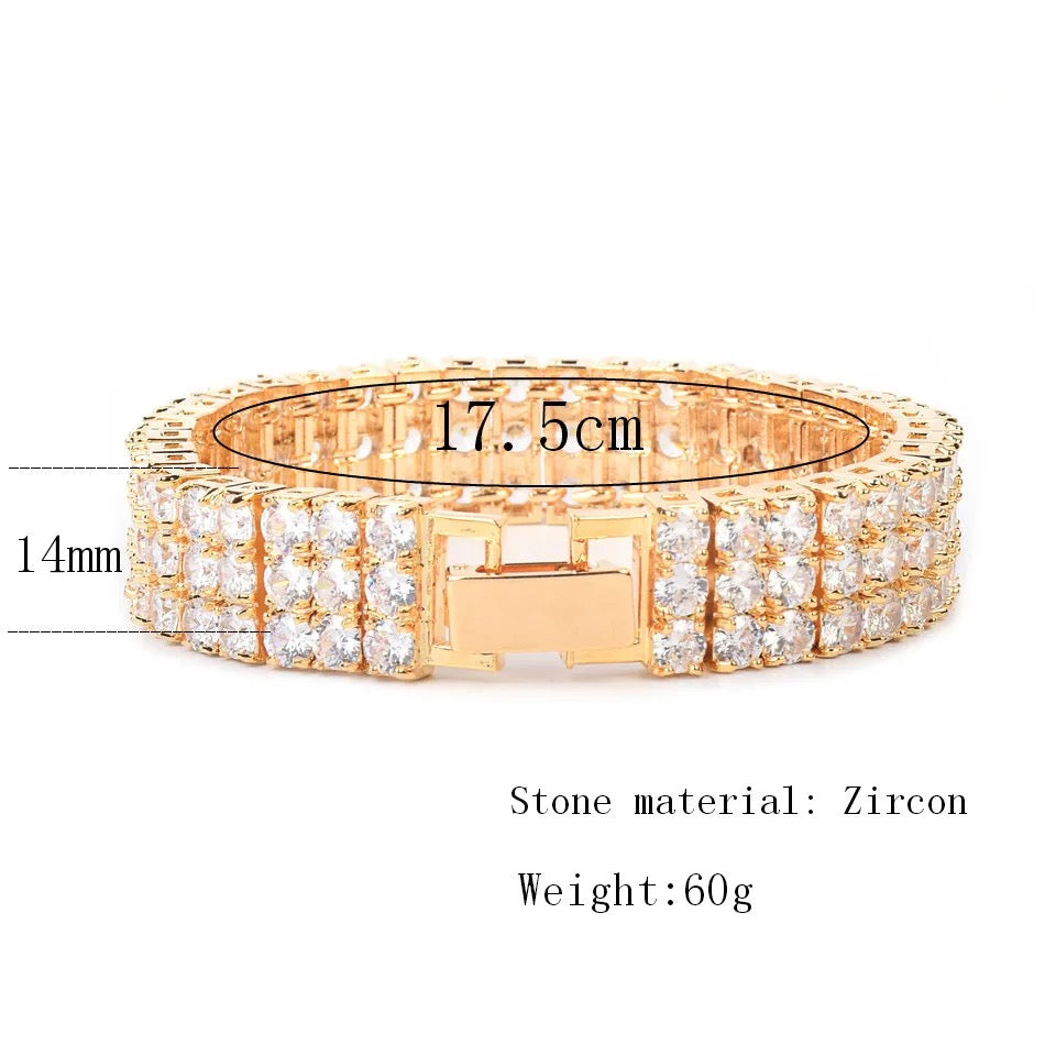 Triple Rows Tennis Bracelets