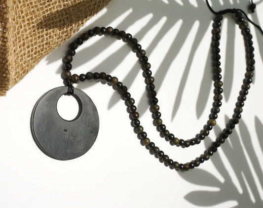 Pearls AntiEmf ShunGite Crystals Pendant