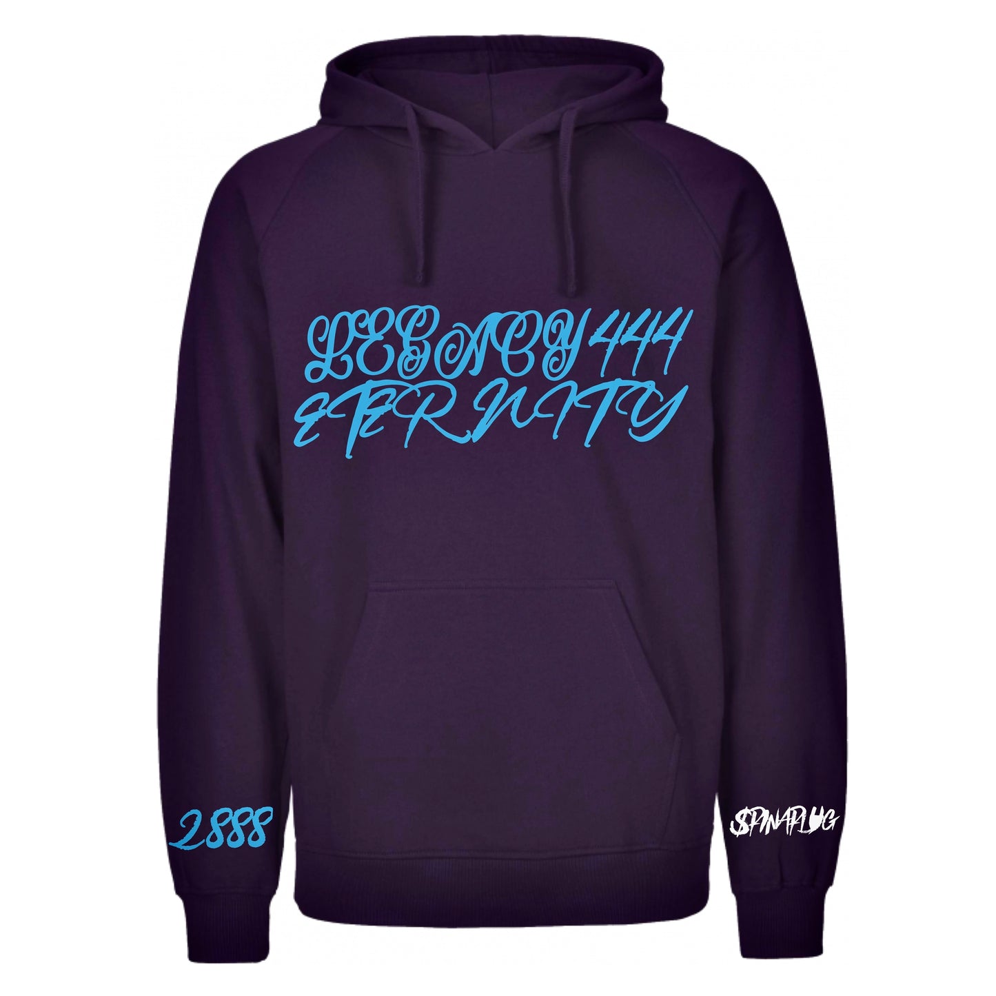 Violet Purple & Sky Blue ORGANICotton Legacy444Eternity Hoodie