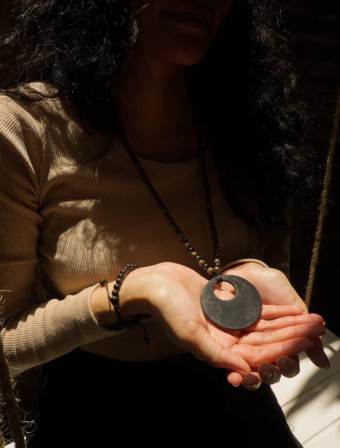 Pearls AntiEmf ShunGite Crystals Pendant