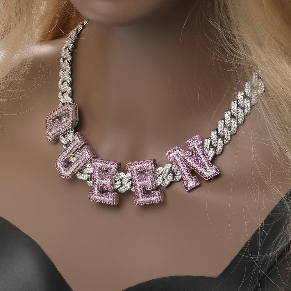 Pink Girl Name Custom Cuban