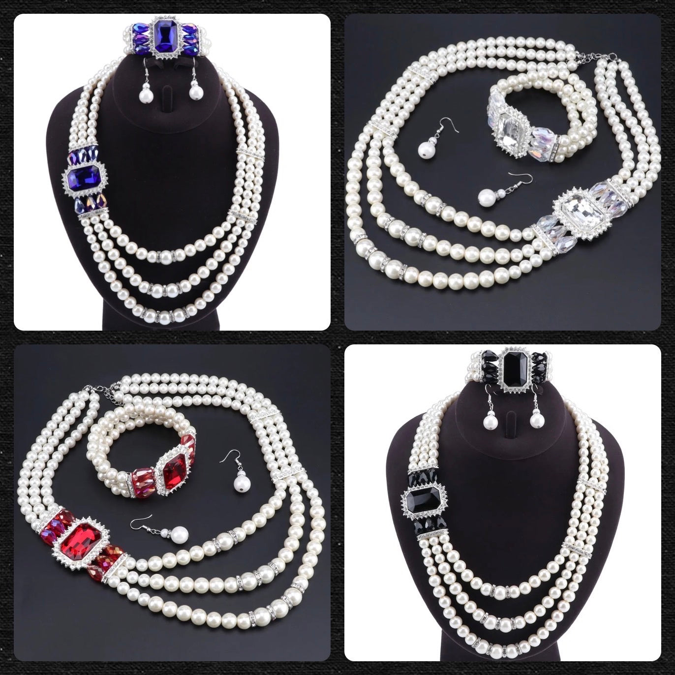 Tehuti Hemeralds Pearls Jewelery Set