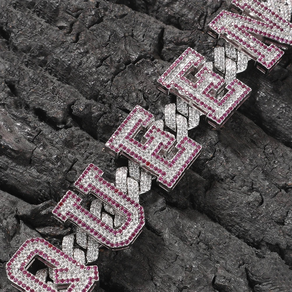 Pink Girl Name Custom Cuban