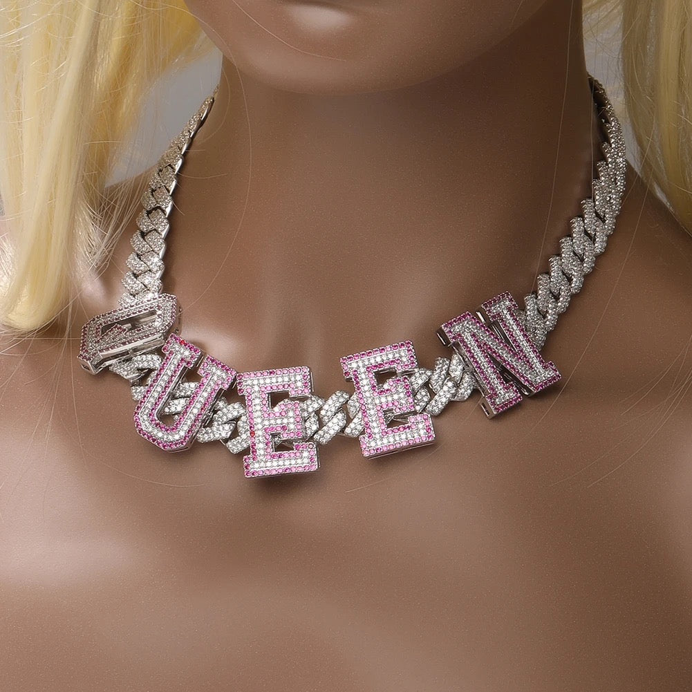 Pink Girl Name Custom Cuban