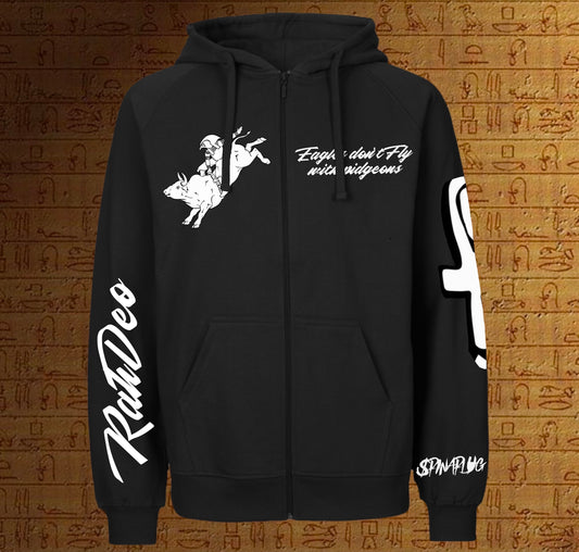 Rahdeo Hoodie Zip Black Eagles don't Fly with pidgeons