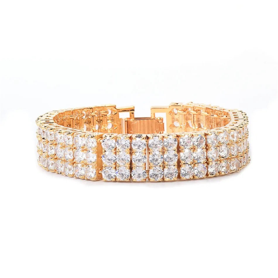 Triple Rows Tennis Bracelets