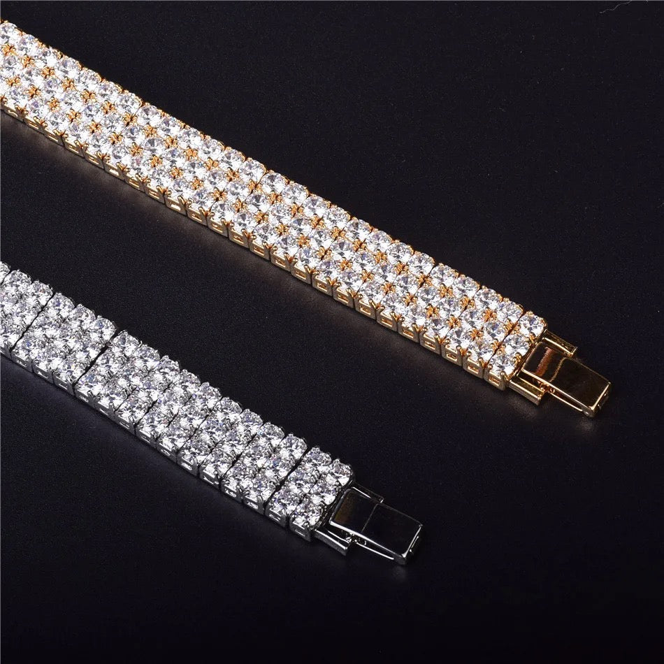 Triple Rows Tennis Bracelets