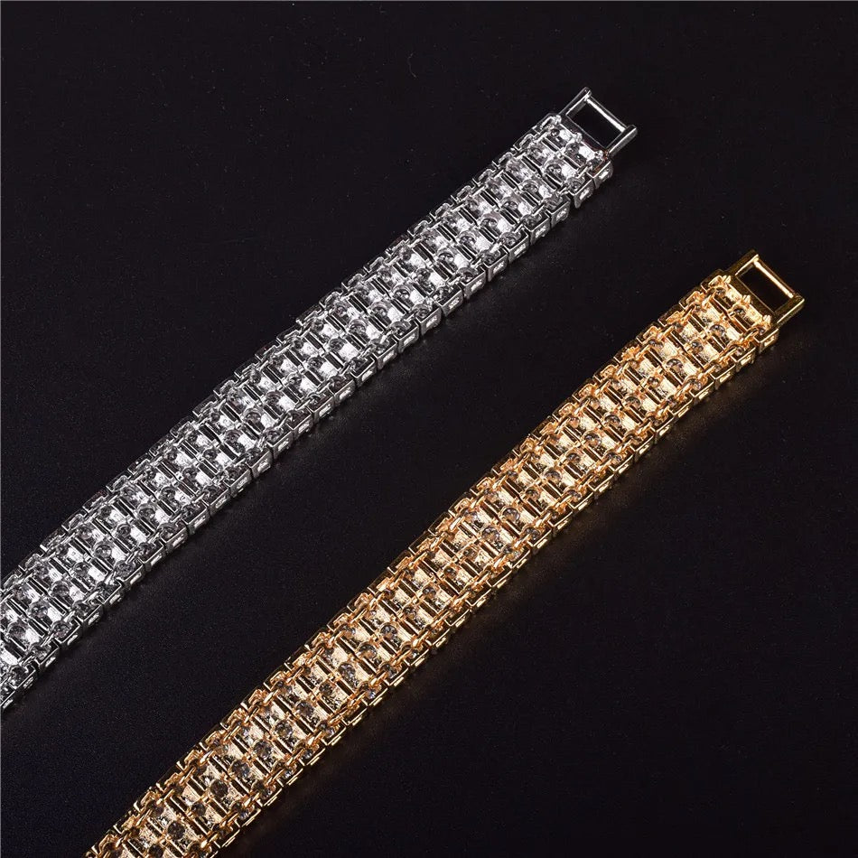 Triple Rows Tennis Bracelets