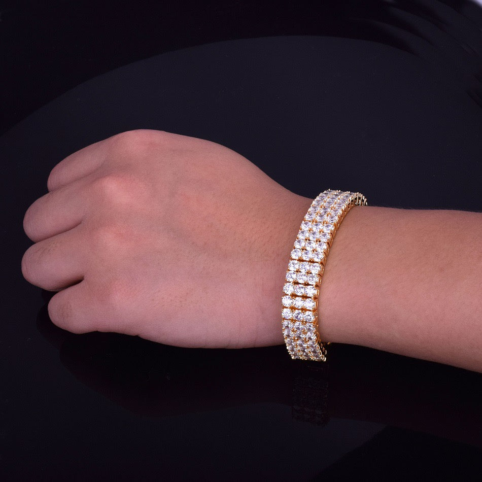 Triple Rows Tennis Bracelets