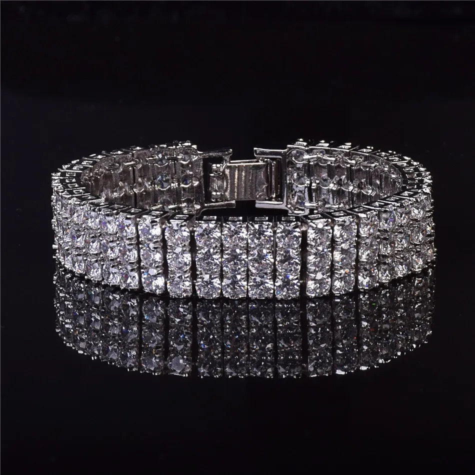 Triple Rows Tennis Bracelets